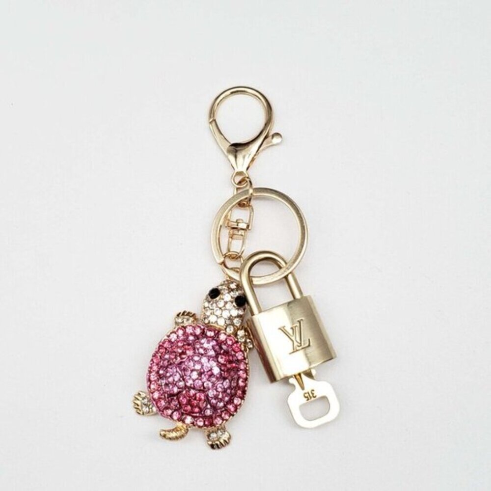 Louis Vuitton Authentic Gold Padlock 🔑 Key + Stylish Bag Unbranded Turtle Charm